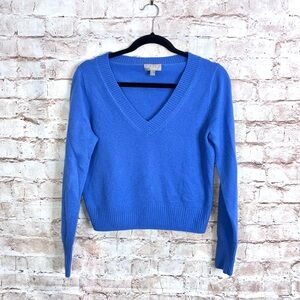 J.Crew Cashmere Shrunken V-neck Sweater in Blue Size XS